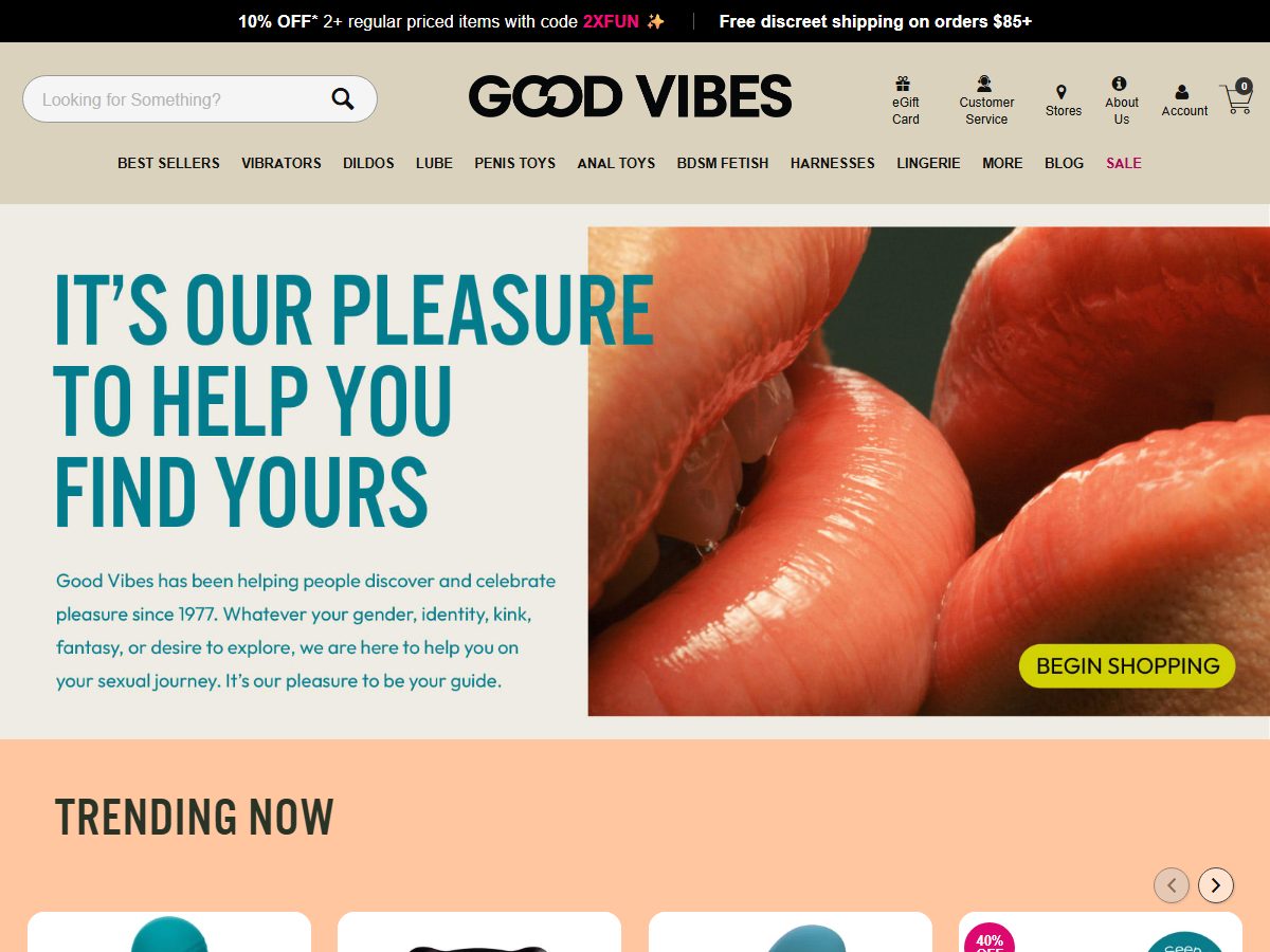 Good Vibes homepage, captured 29 Sep